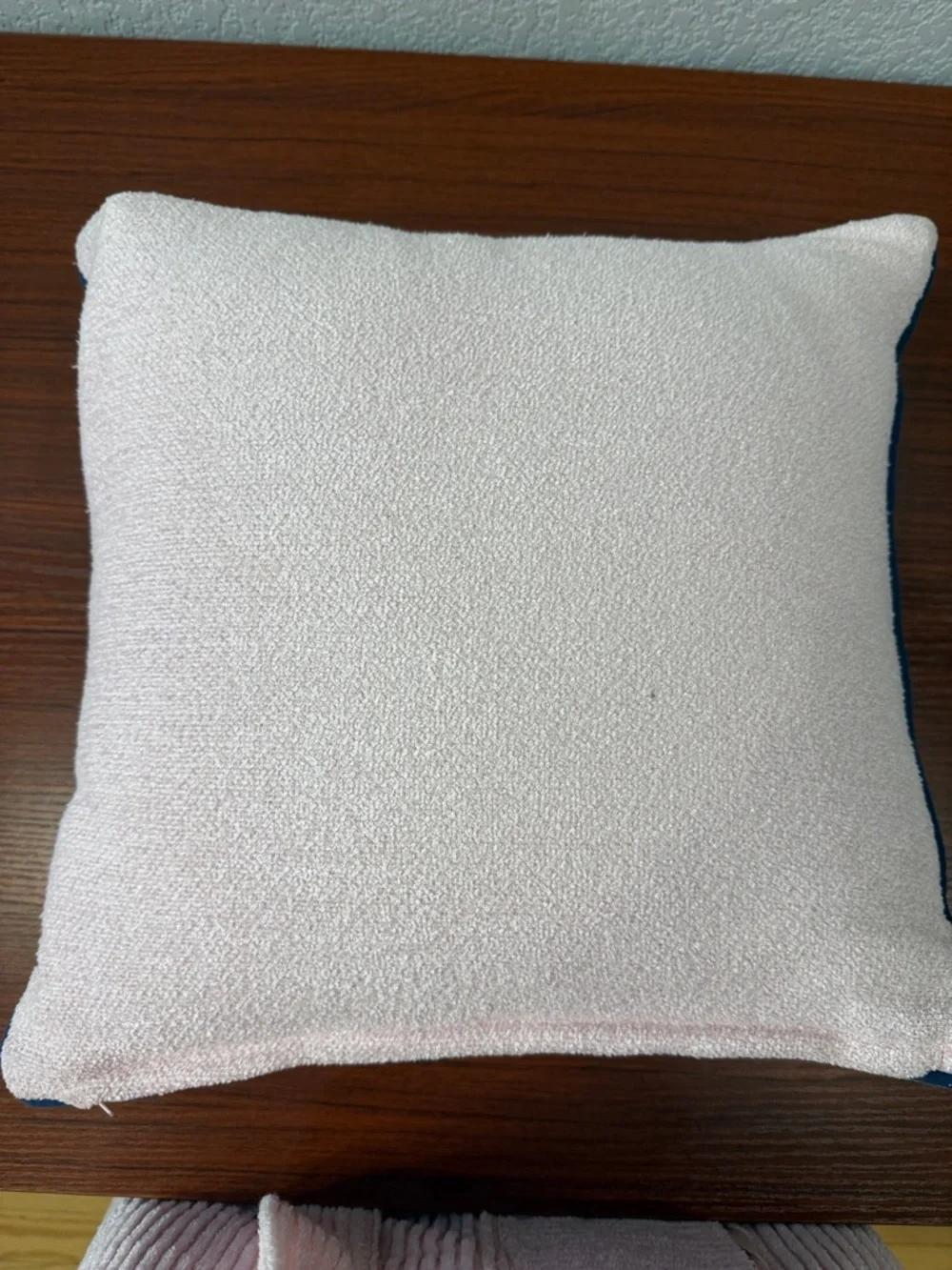 Cupcakes and cashmere Feeling Lucky Embroidered Dice Throw Pillow - Pink & Blue